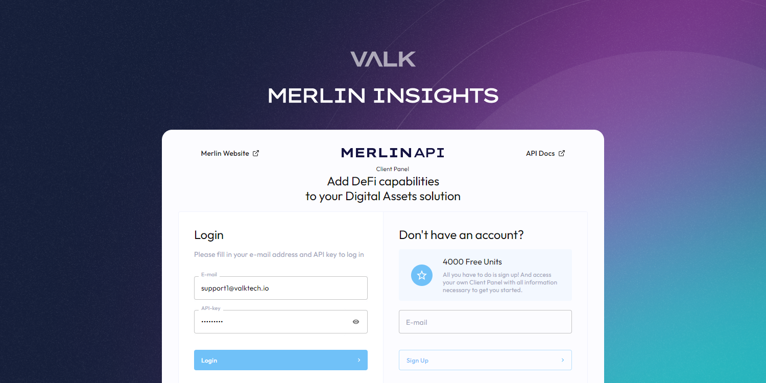 Merlin Insights API panel start your free trial